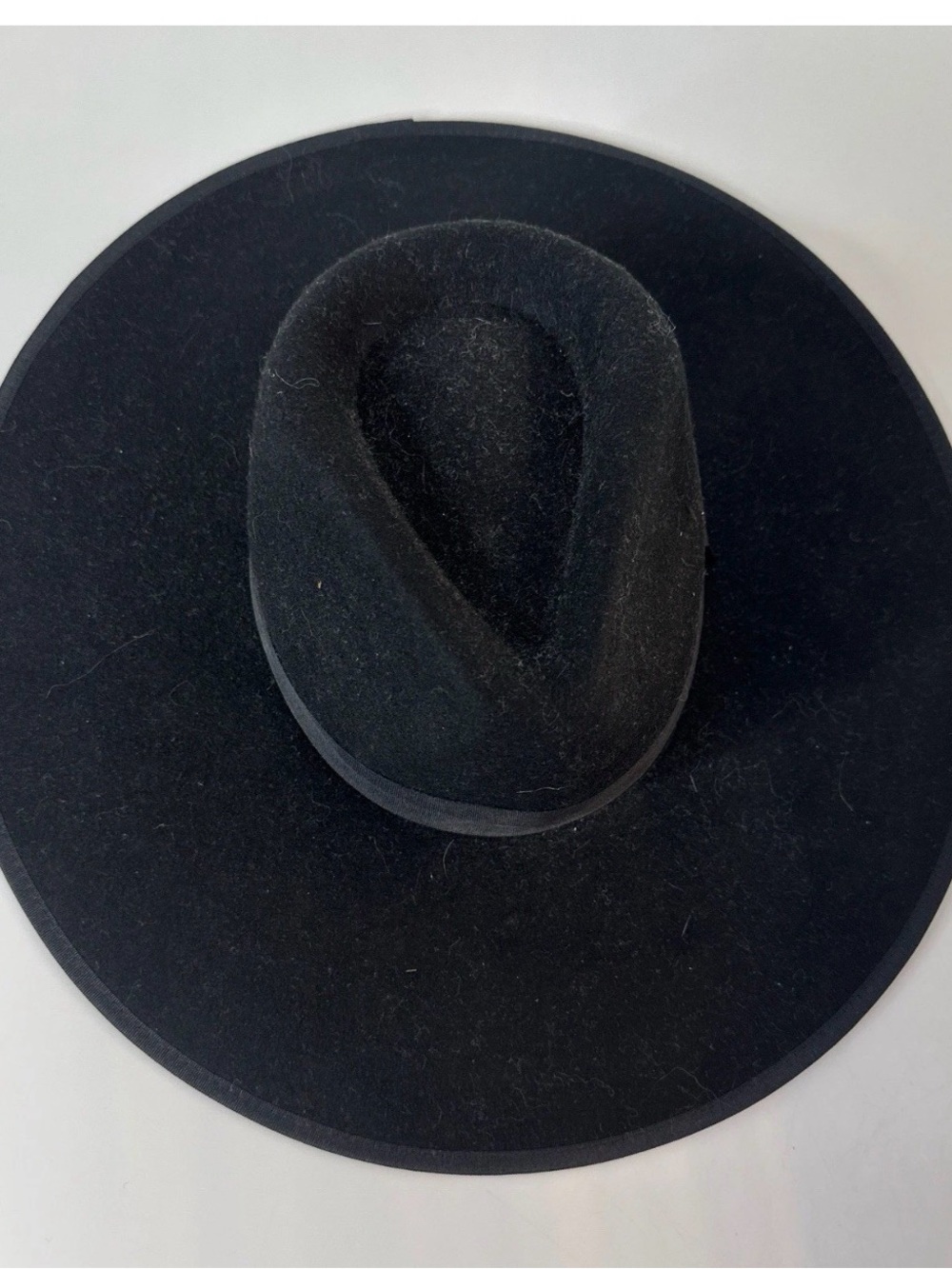 Free People 100% Wool Wide Brim Black Fedora Hat